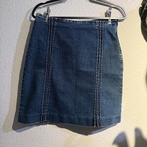 Vintage Calvin Klein Classic Blue Denim Mini Skirt with logo